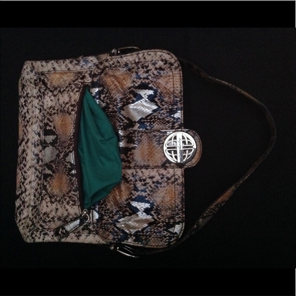 Kate Landry Python Snake Clutch Mini Shoulder Bag - image 7